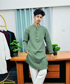 Premium Textured Panjabi(Olive) (PTP-4)