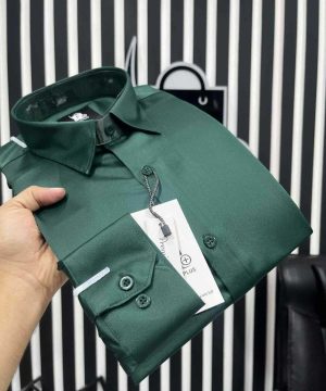 Elegant Glossy Formal Shirt(Green)(EGFS-2)