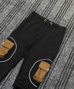 Black Cargo Pocket Baggy (Brown Pockets) (SSB-5)