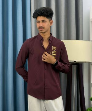 Balmain Premium Shirt (Maroon) (BPS-1)