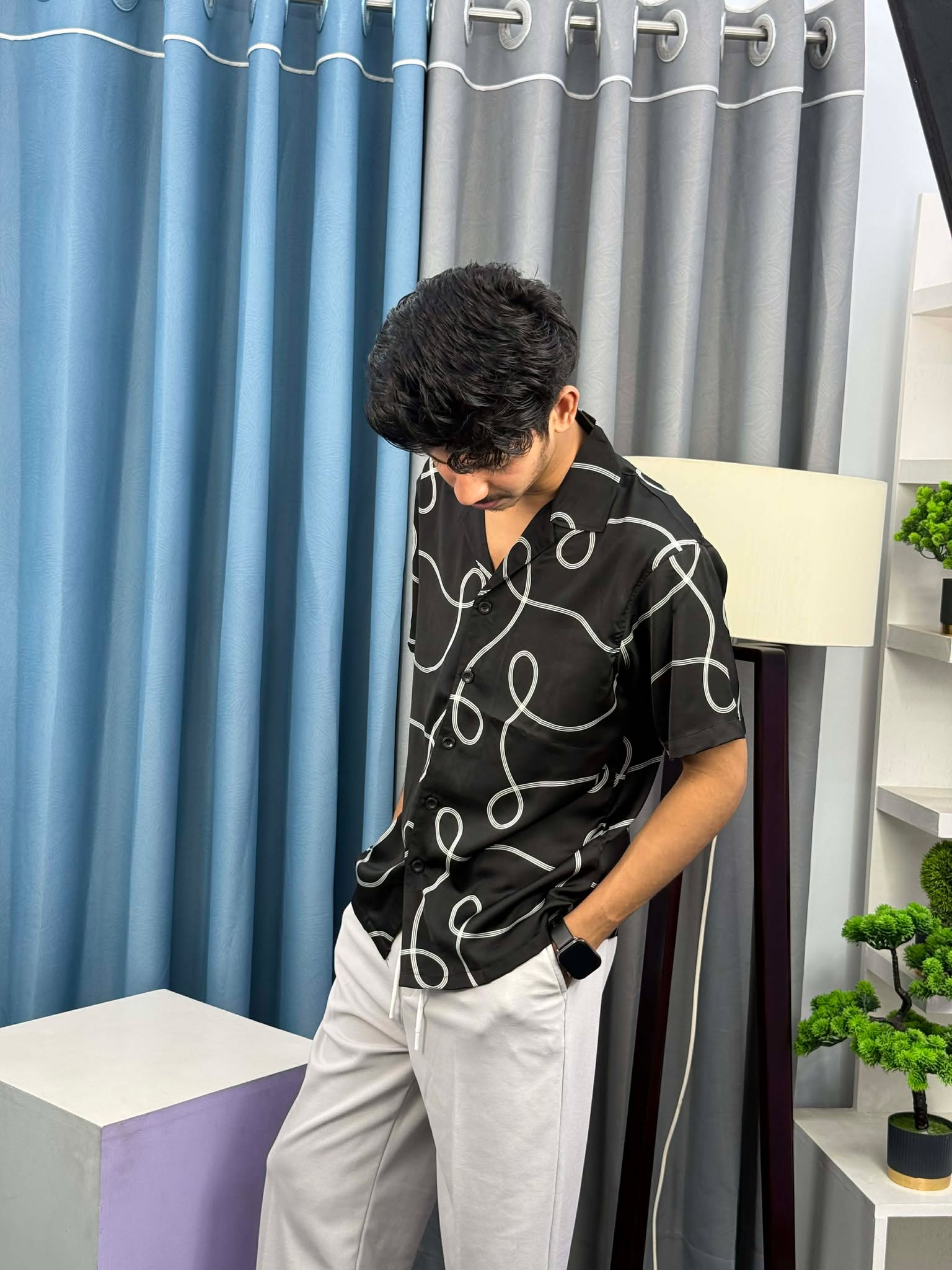 V-Cut Drop Shoulder Shirt 00152 - Image 3