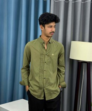 Tuxedo Shirt - olive green  (TS-104)