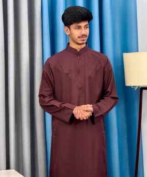 Alternative view of Classic Indonesian Thobe – Coffee Brown (NIT-4)