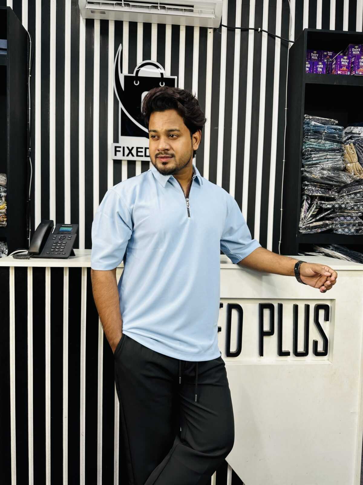 Drop Shoulder Polo Sky (DSP-4)