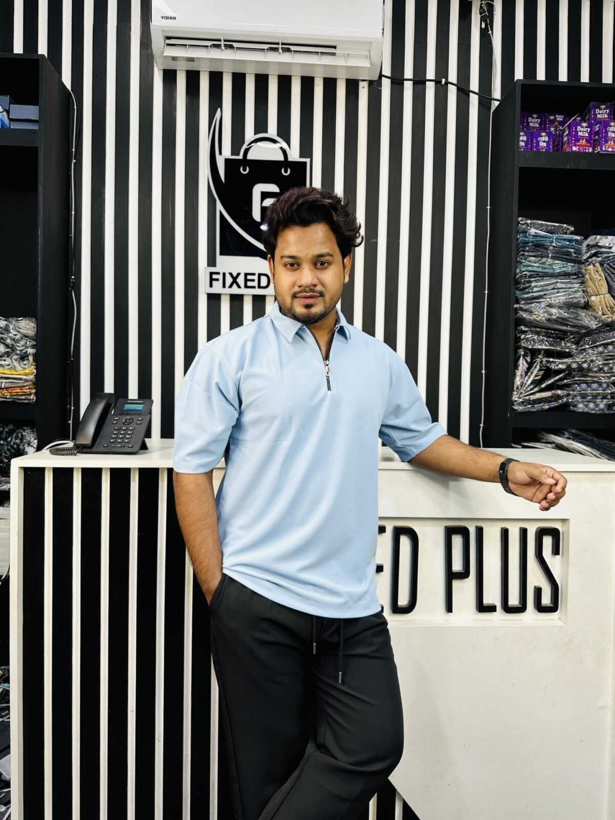 Drop Shoulder Polo Sky (DSP-4) - Image 5