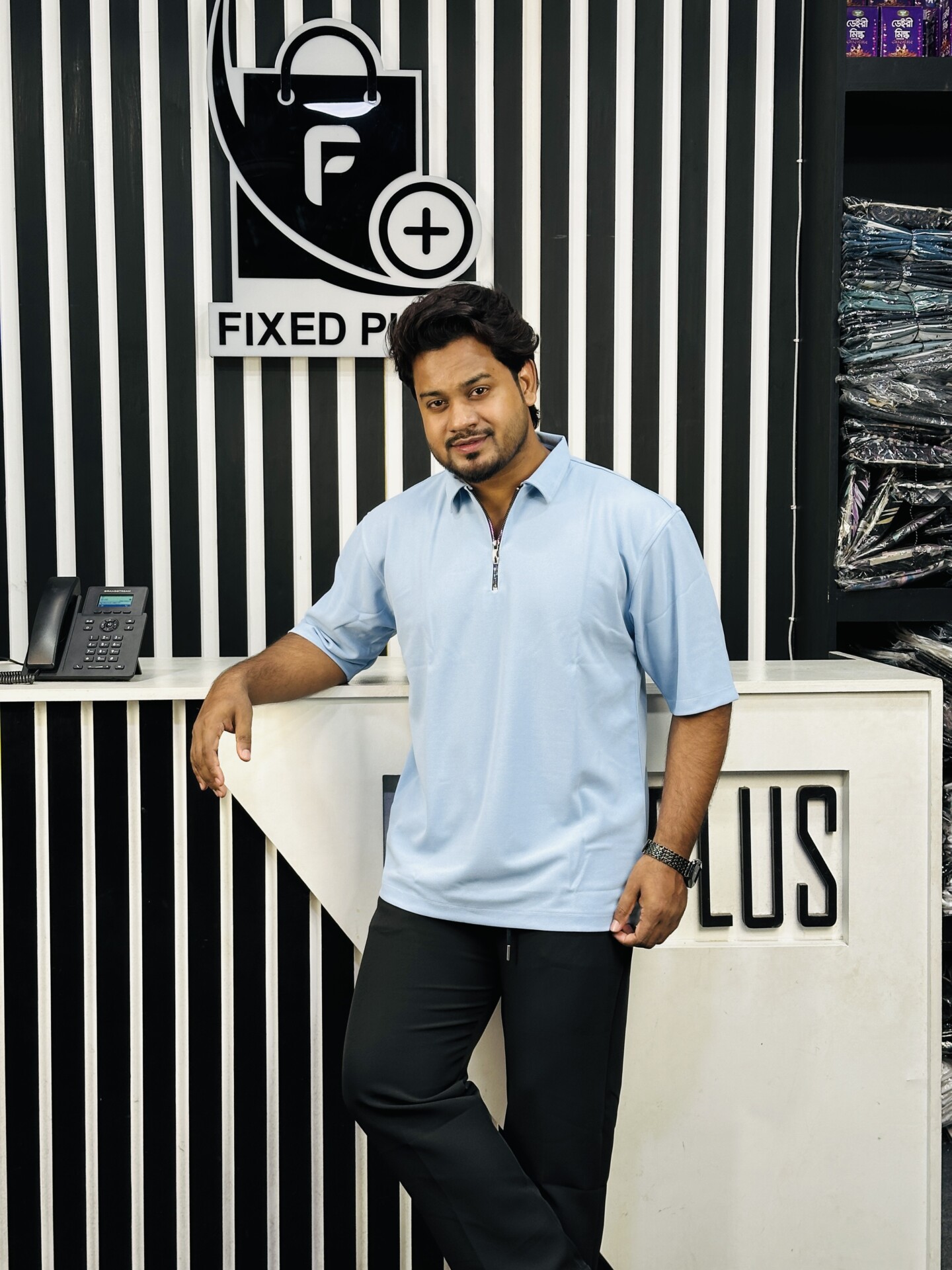 Drop Shoulder Polo Sky (DSP-4) - Image 4