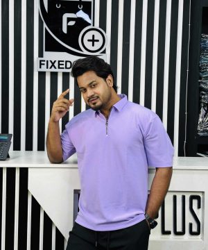 Drop Shoulder Polo purple (DSP-5)