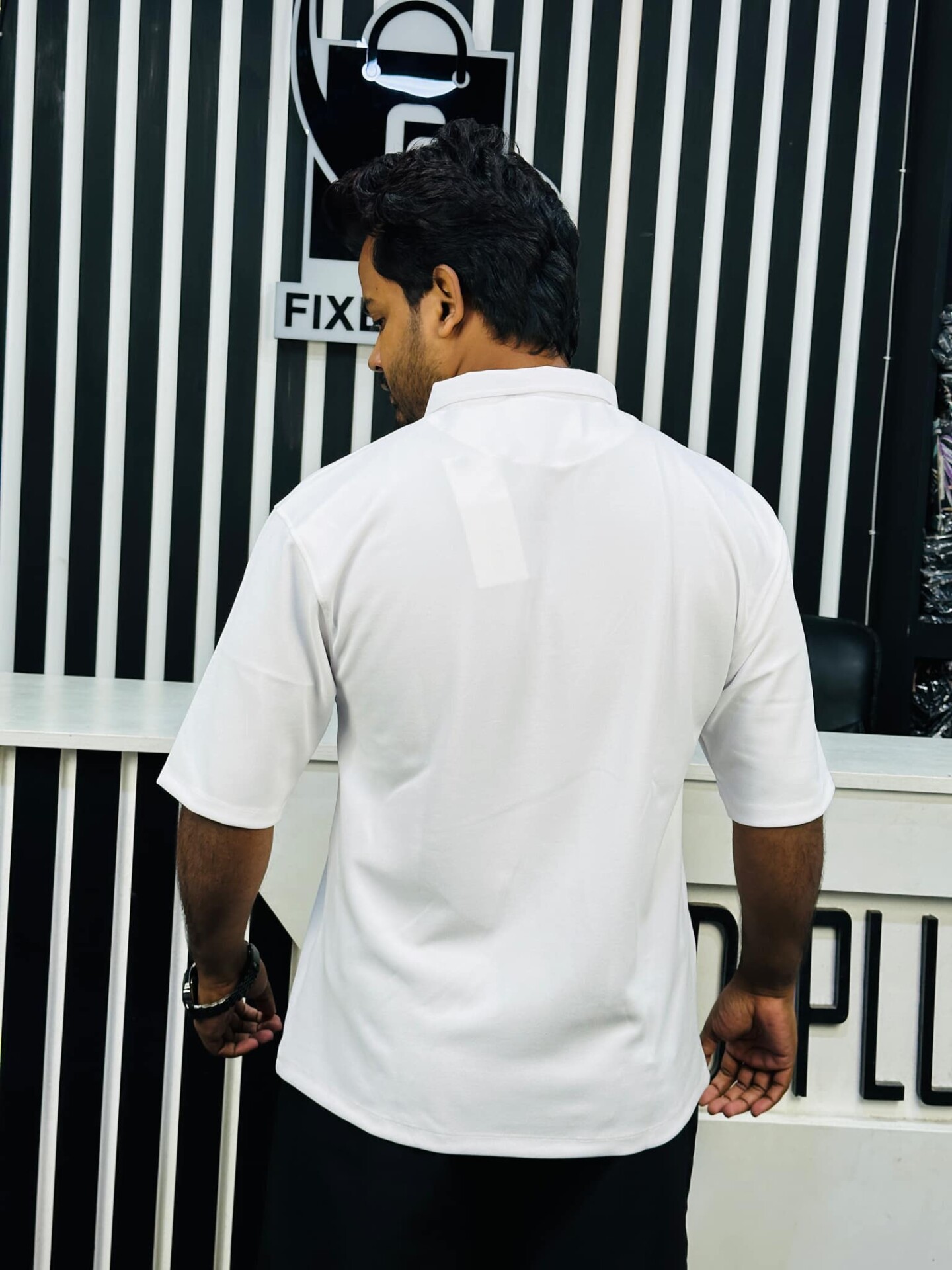 Drop Shoulder Polo White (DSP-1) - Image 2