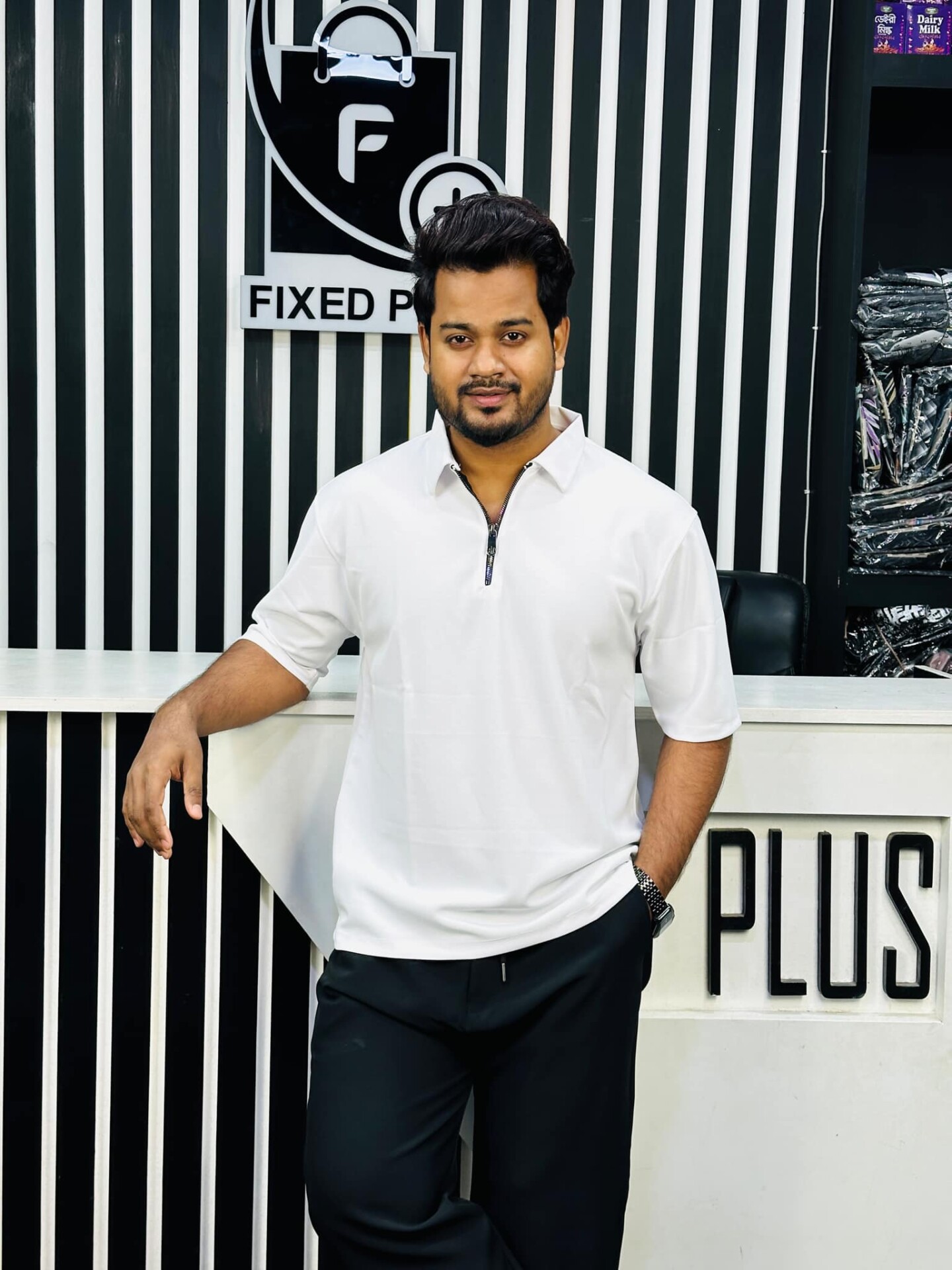 Drop Shoulder Polo White (DSP-1)