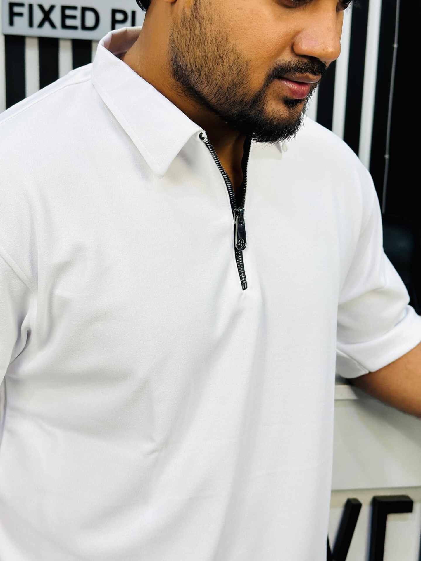 Drop Shoulder Polo White (DSP-1) - Image 3