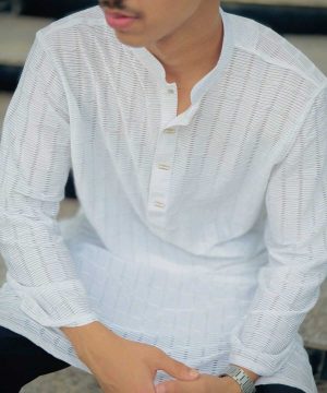Cut Work Classic Panjabi white(CWCP-2)