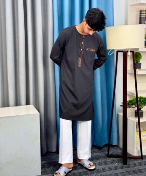 Alternative view of Round Neck Embroidery Panjabi (RNEP-15)