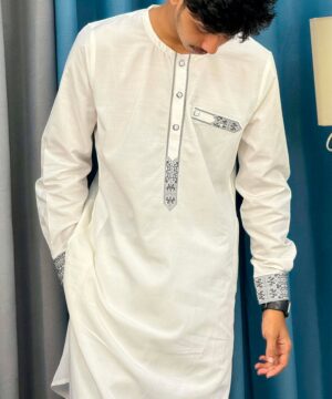 Alternative view of Round Neck Embroidery Panjabi (RNEP-12)