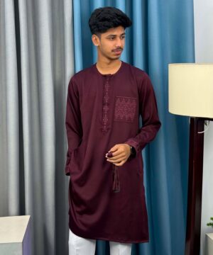 Alternative view of Round Neck With Tassel Embroidery Panjabi (RNEP-7)